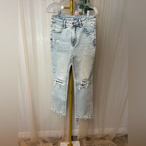 Willow & Root Light Wash Distressed Straight-Leg Jeans – Size 26 NWOT